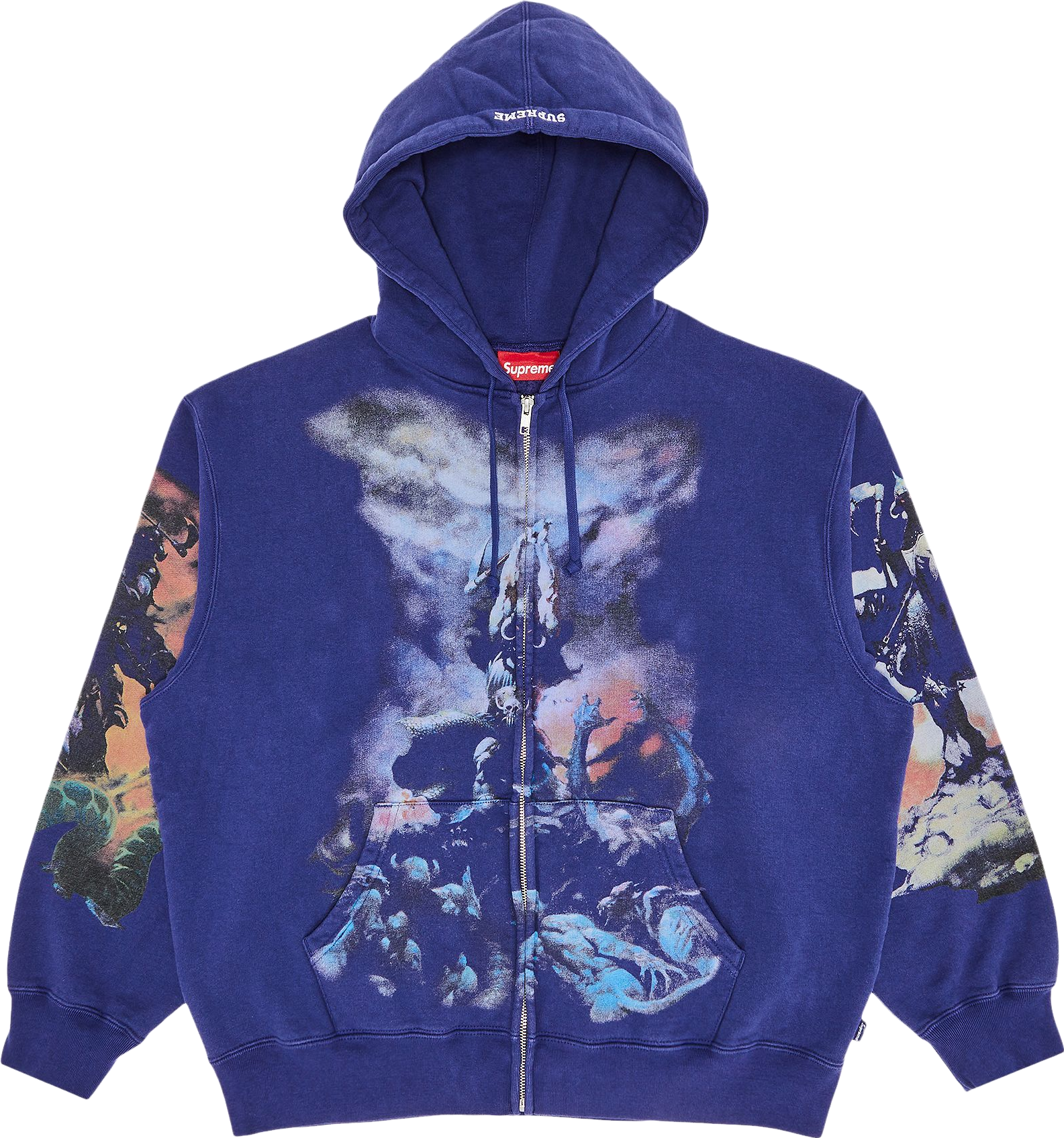 Supreme X Frank Frazetta Zip-Up Hoodie - Blue | Editorialist