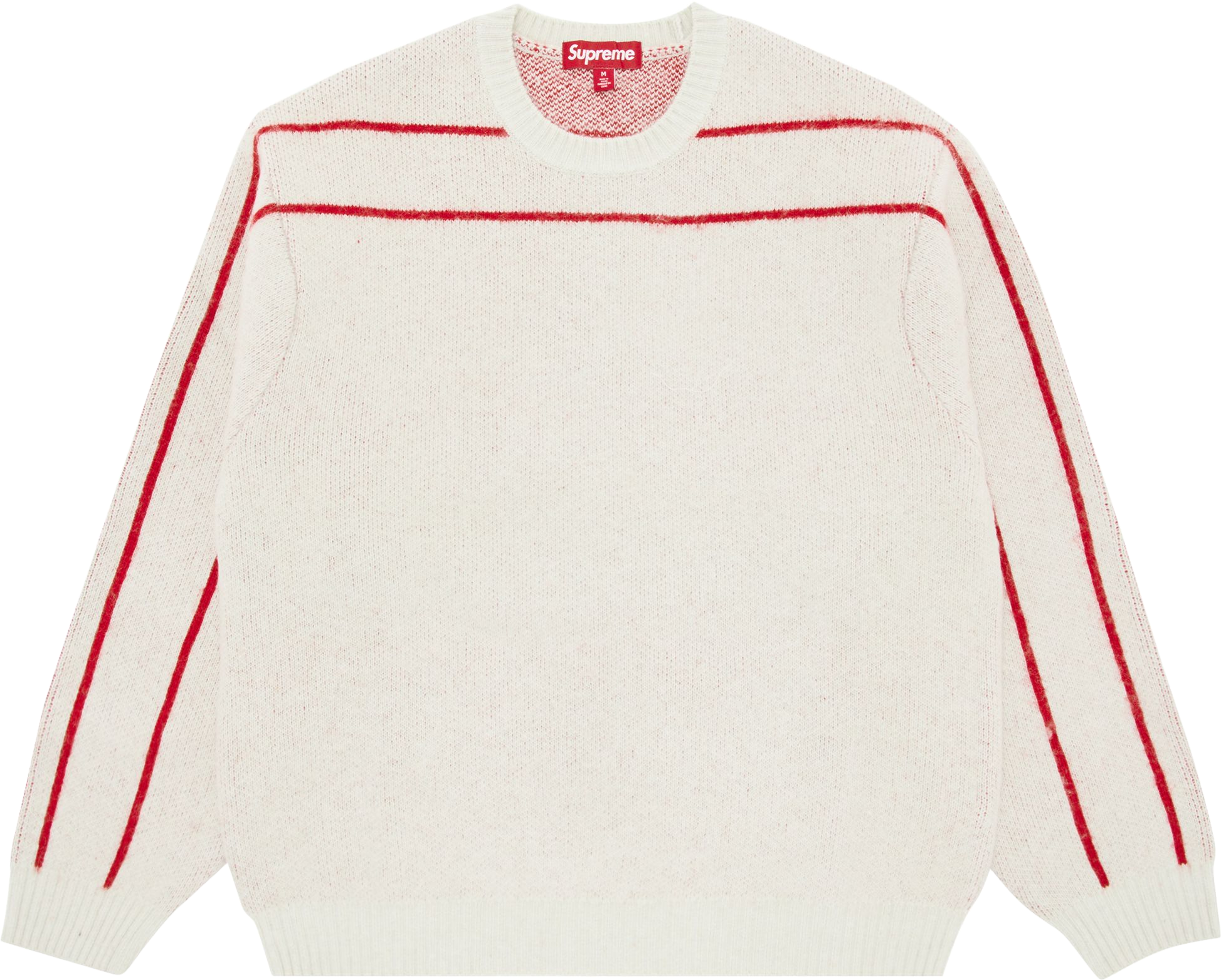Supreme Back Stripe Sweater - White | Editorialist