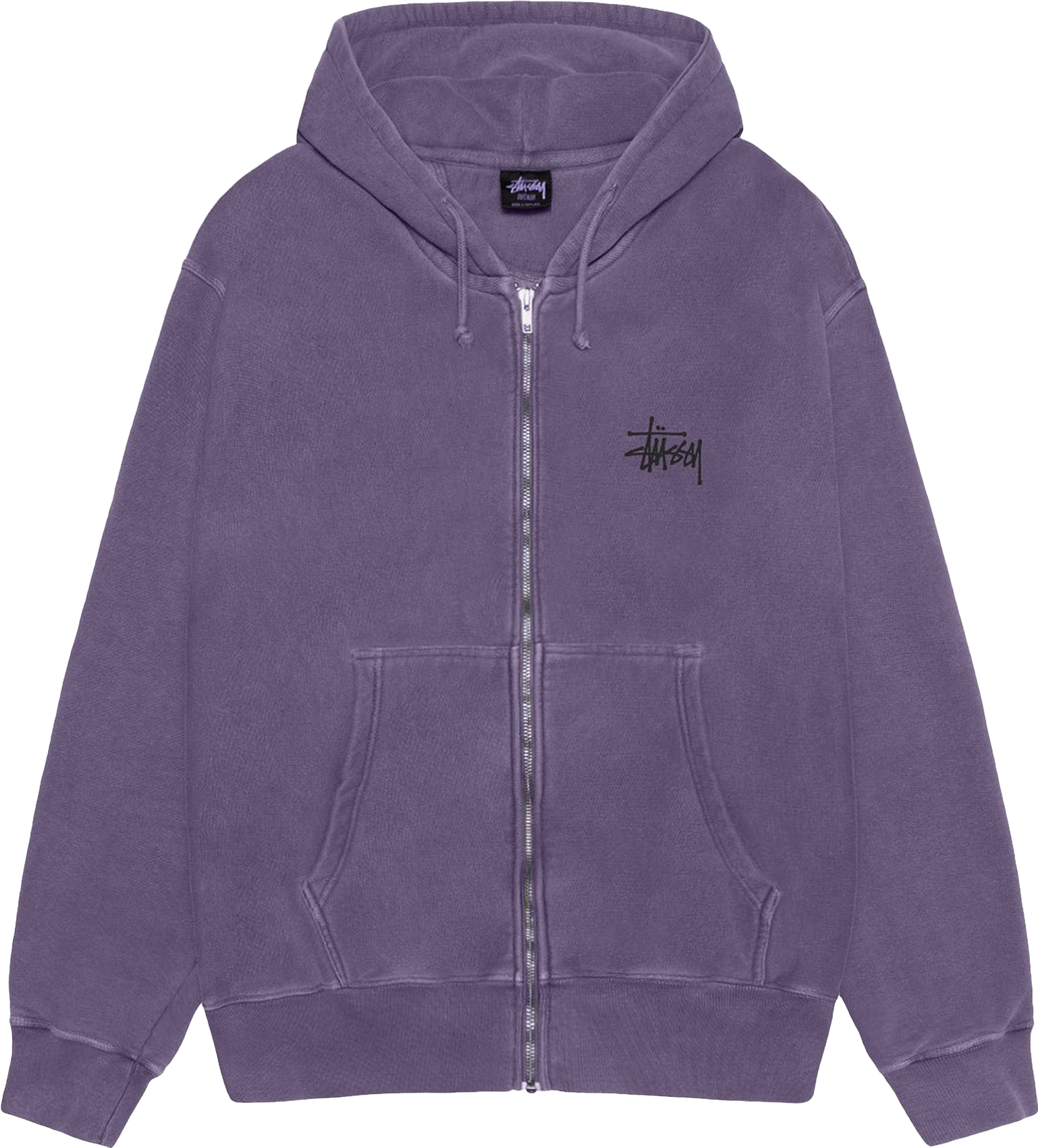StüSsy Basic Pigment Dyed Zip Hoodie - Blue | Editorialist