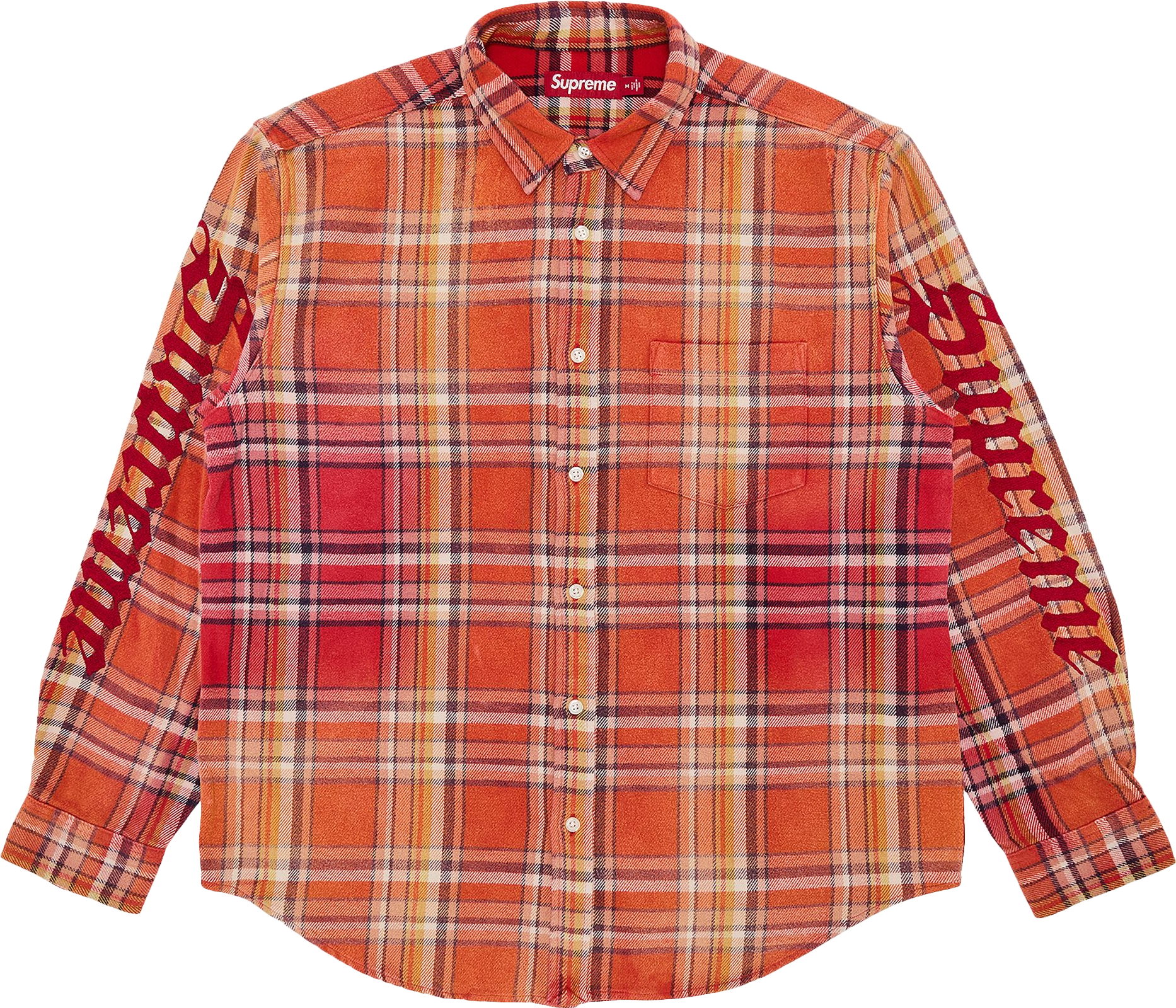 トップス Supreme Old English Plaid Flannel Shirt Supreme Old English Plaid Flannel Shirt - Orange | Editorialist