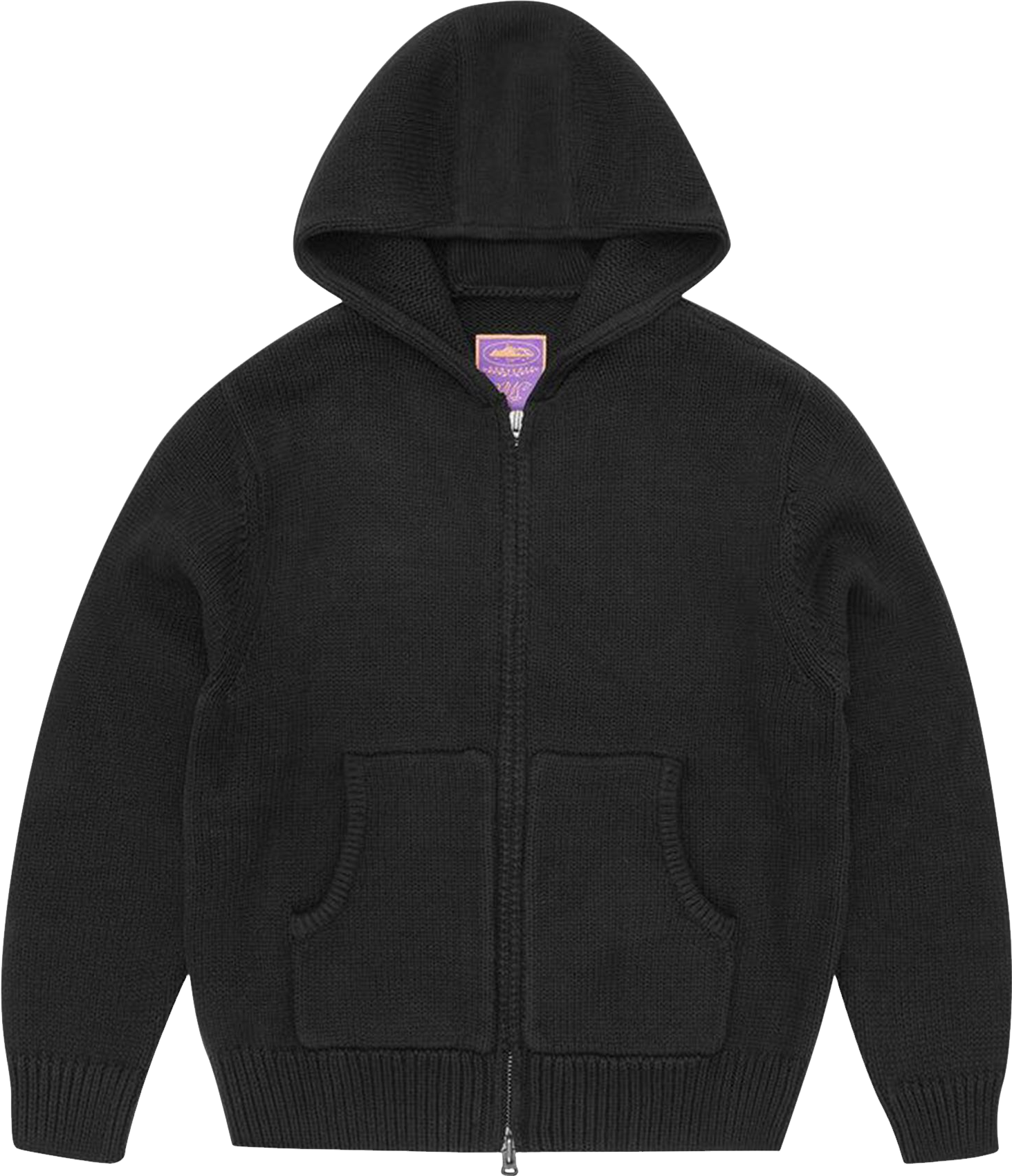 Corteiz Alcatraz Heavy Knit Zip Hoodie - Black | Editorialist