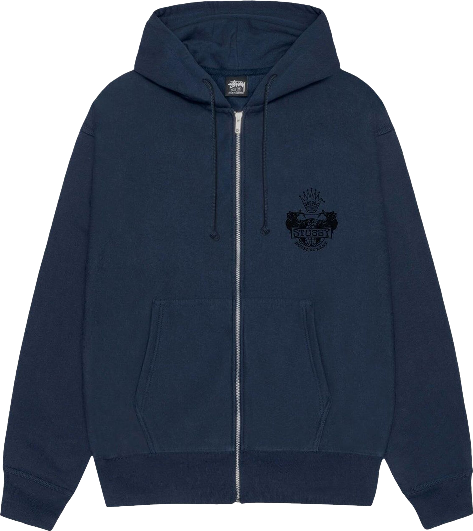 StüSsy Built To Last Zip Hoodie - Blue | Editorialist