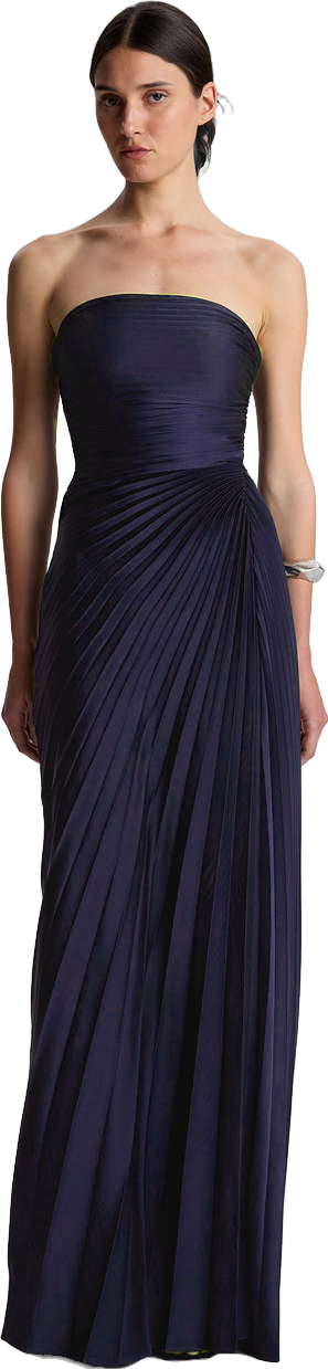A.L.C. Bianca Strapless Pleated Maxi Dress in Riviera, Size 0 A.L.C. Bianca Strapless Pleated Maxi Dress in Riviera, Size 0