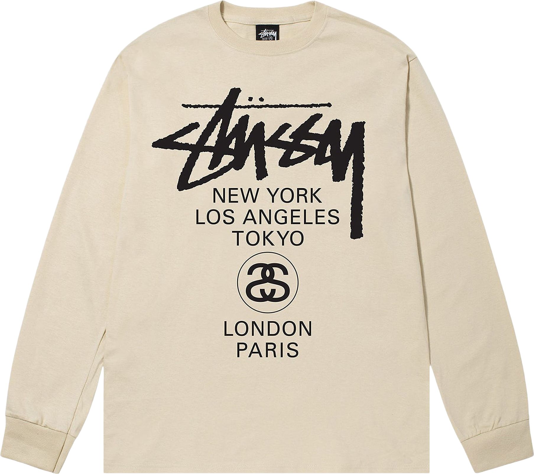 StüSsy World Tour Long-Sleeve Tee - Cream | Editorialist