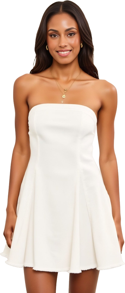 HELSI Vivi Strapless Beaded Fit & Flare Midi Dress - Ivory