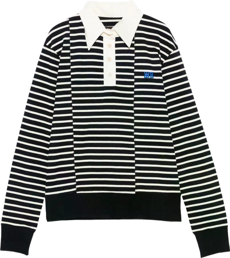 Wales Bonner Reflect Striped-Pattern Polo Top - Blue | Editorialist