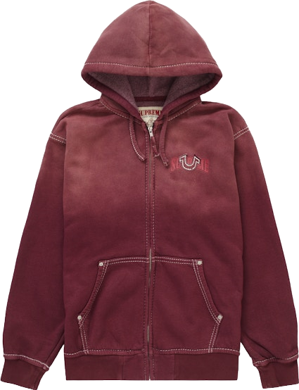 Supreme X True Religion Zip Up Hooded Sweatshirt - Red | Editorialist