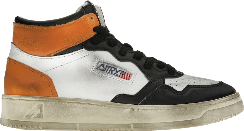 Autry Medalist Leather Mid Super Vintage Sneakers - White/Black