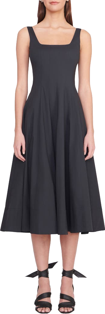wells stretch cotton poplin midi fit & flare dress Veronica Beard Lisette Cotton Poplin Midi Dress | White main image 0