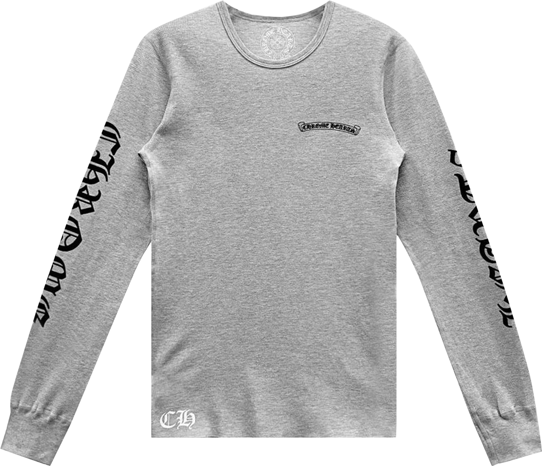 Chrome Hearts Scroll Logo Long-Sleeve Thermal T-Shirt - Grey