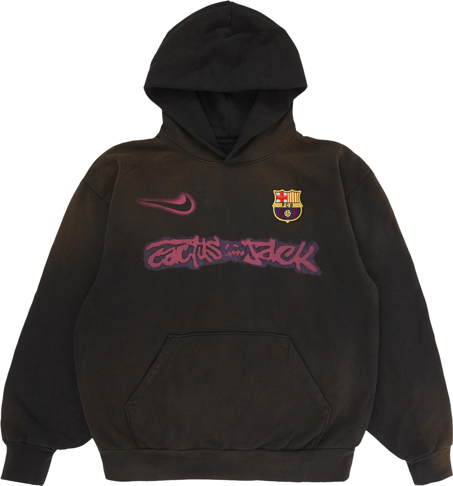 Nike Fc Barcelona X Cactus Jack Spray Logo Hoodie - Blue