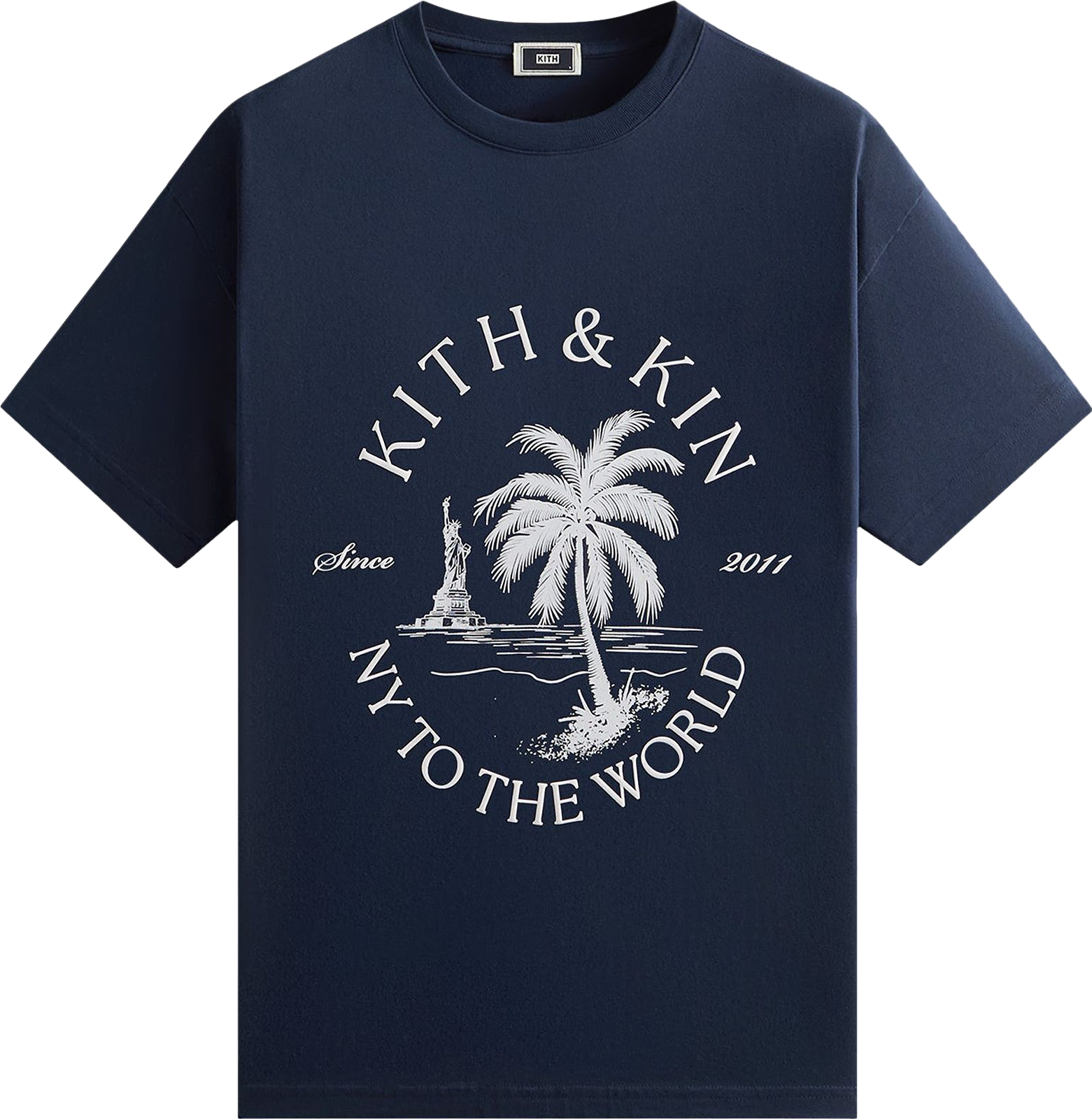 Kith Ny To The World Liberty Apple Vintage Tee - Black | Editorialist
