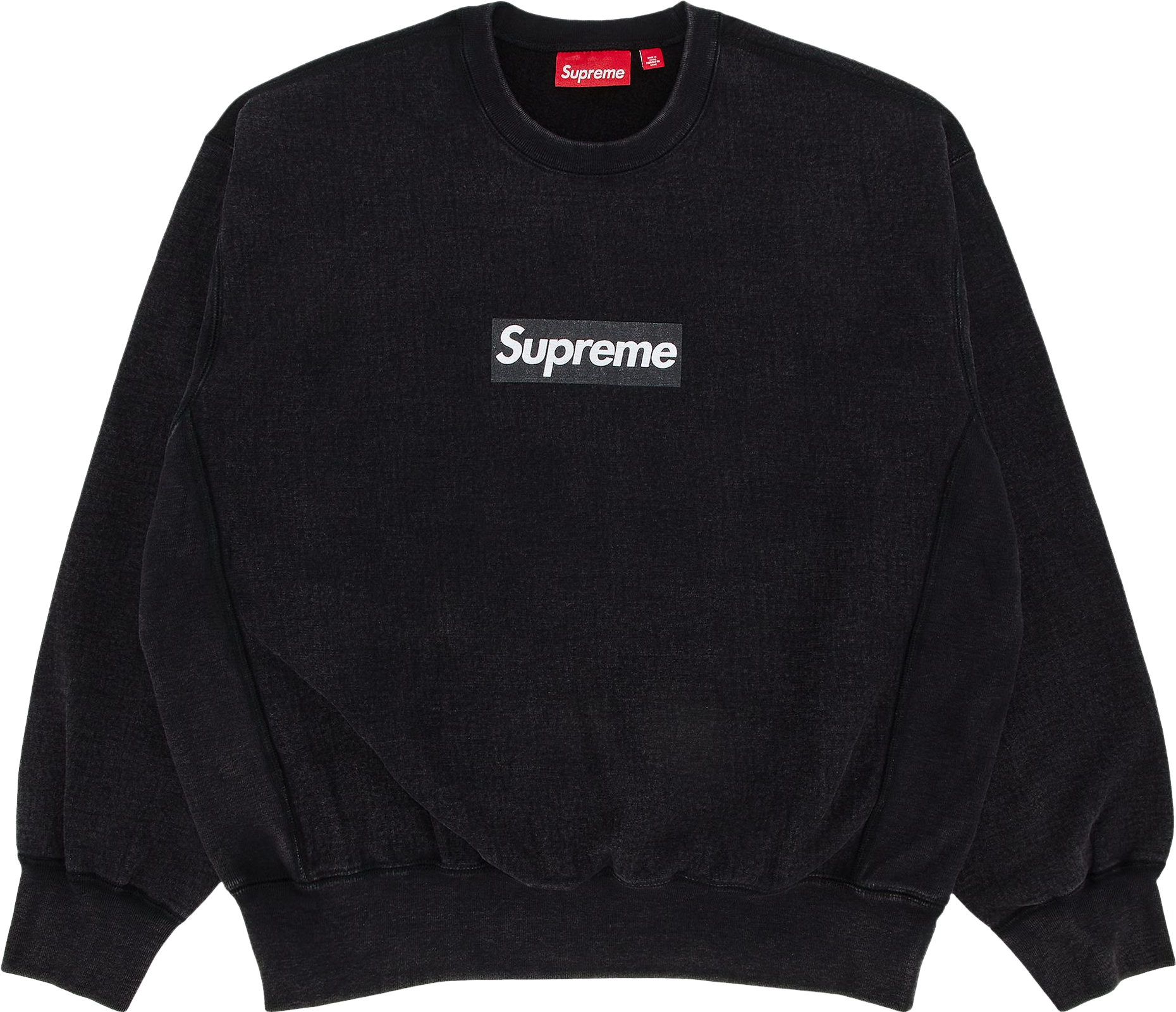 Supreme Washed Box Logo Crewneck - Black | Editorialist