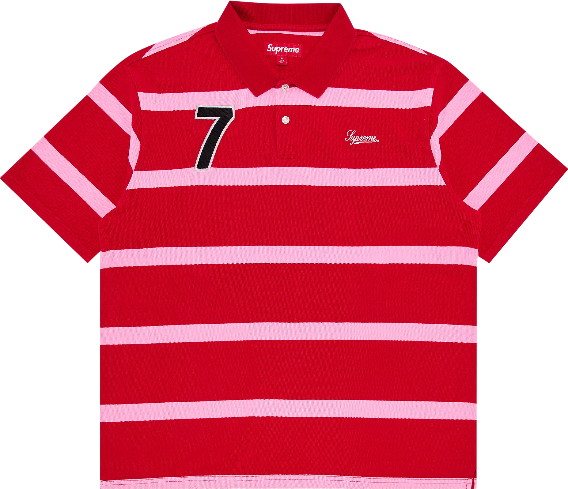 Supreme Striped Cursive Polo - Blue | Editorialist