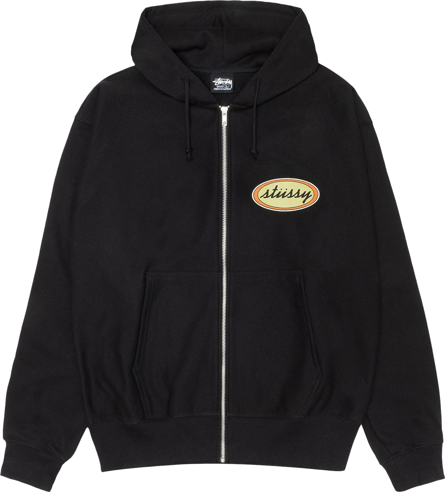 StüSsy X Our Legacy Work Shop Oval Zip Hoodie - Black | Editorialist