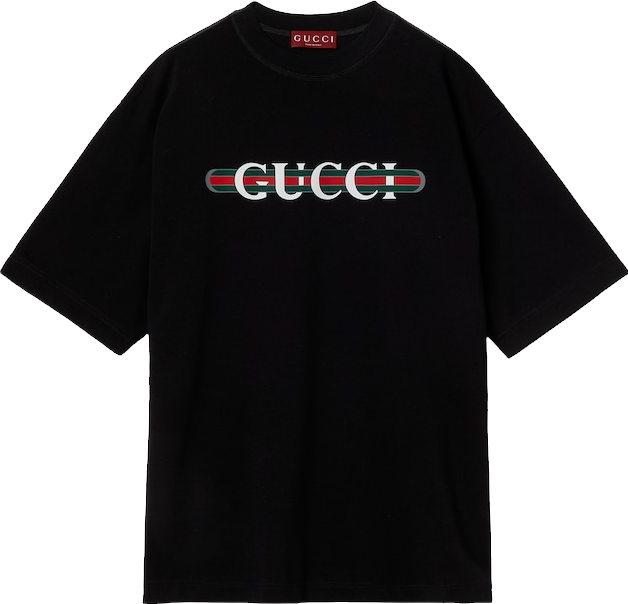 Gucci Printed Cotton Jersey T-Shirt - Black | Editorialist
