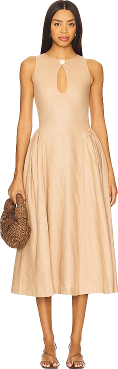 Lpa Seina Midi Dress - Taupe - 6% Off | Editorialist Lpa Seina Midi Dress - Taupe - 6% Off | Editorialist