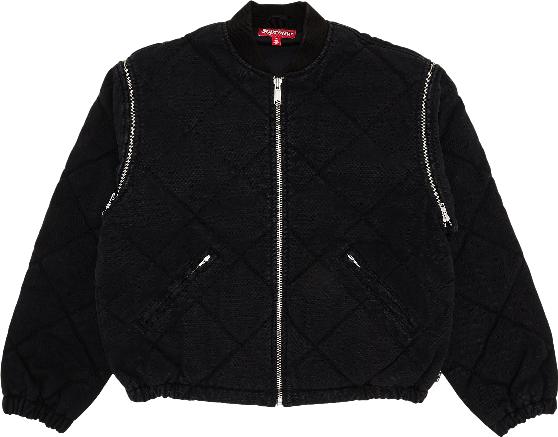 Supreme Cold Weather Bomber M ブラック Supreme Zip-Off Sleeve Quilted Bomber Jacket - Black | Editorialist