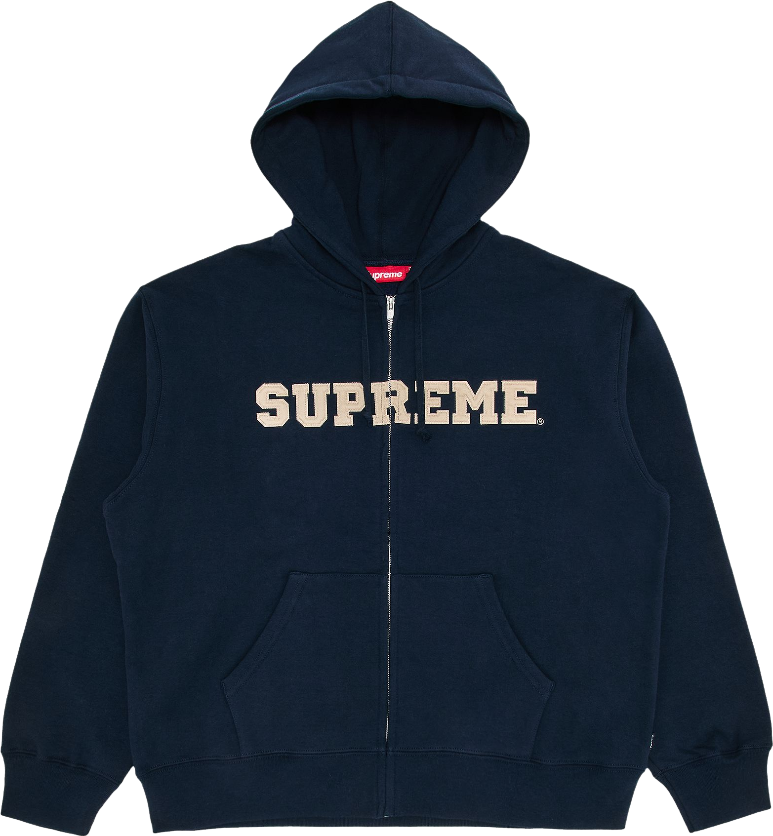 Supreme Collegiate Appliqué Zip Up Hooded Sweatshirt - Black