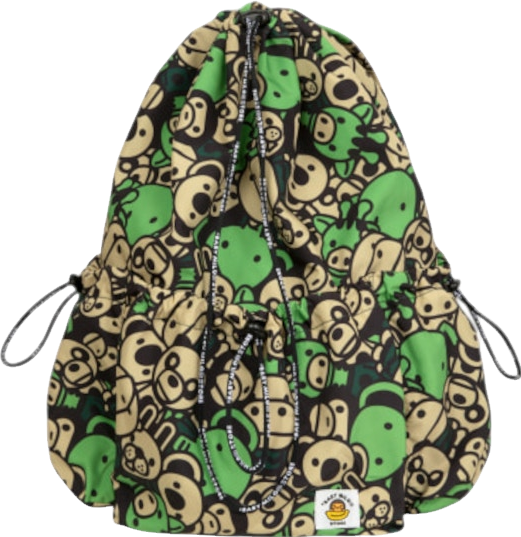 A BATHING APE Baby Milo & Friends Large Backpack - Emerald
