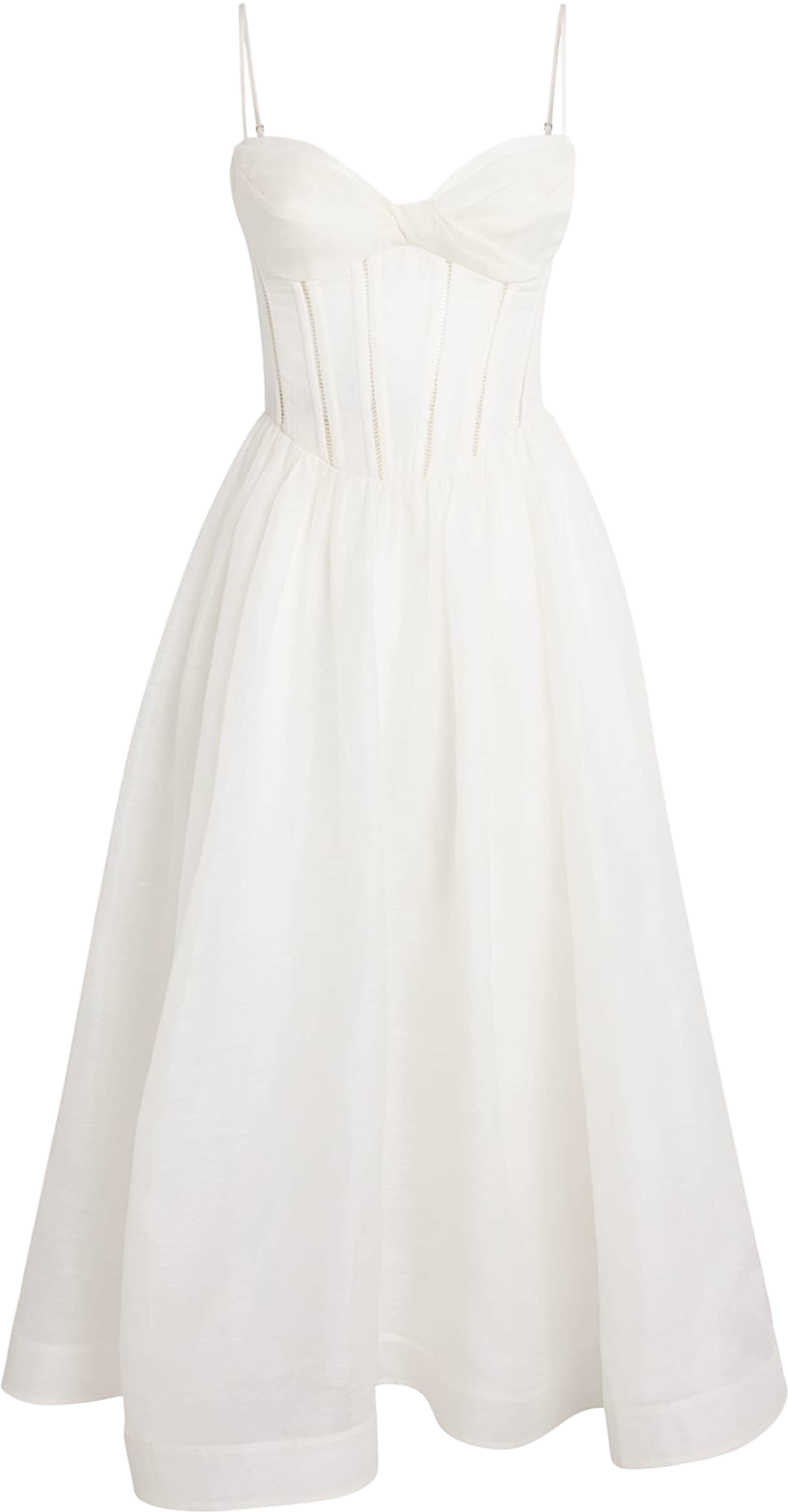 Zimmermann Waverly Corset Midi Dress - Neutrals | Editorialist