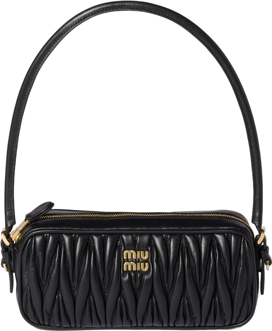 Miu Miu Matelassé Nappa Leather Pouch - Black | Editorialist