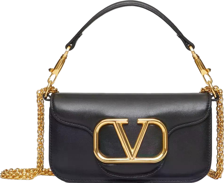 Valentino Garavani Logo Shoulder Bag - Black | Editorialist