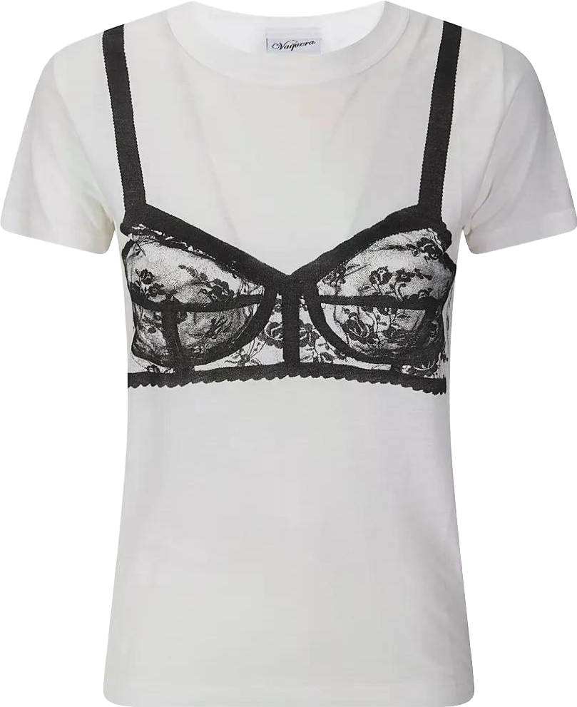 Vaquera Bra-Printed T-Shirt - White | Editorialist