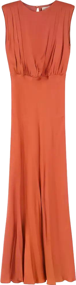 House Of Cb Beau Corset Pleated Sleeveless Maxi Dress In Windsor Wine - 32% Off
