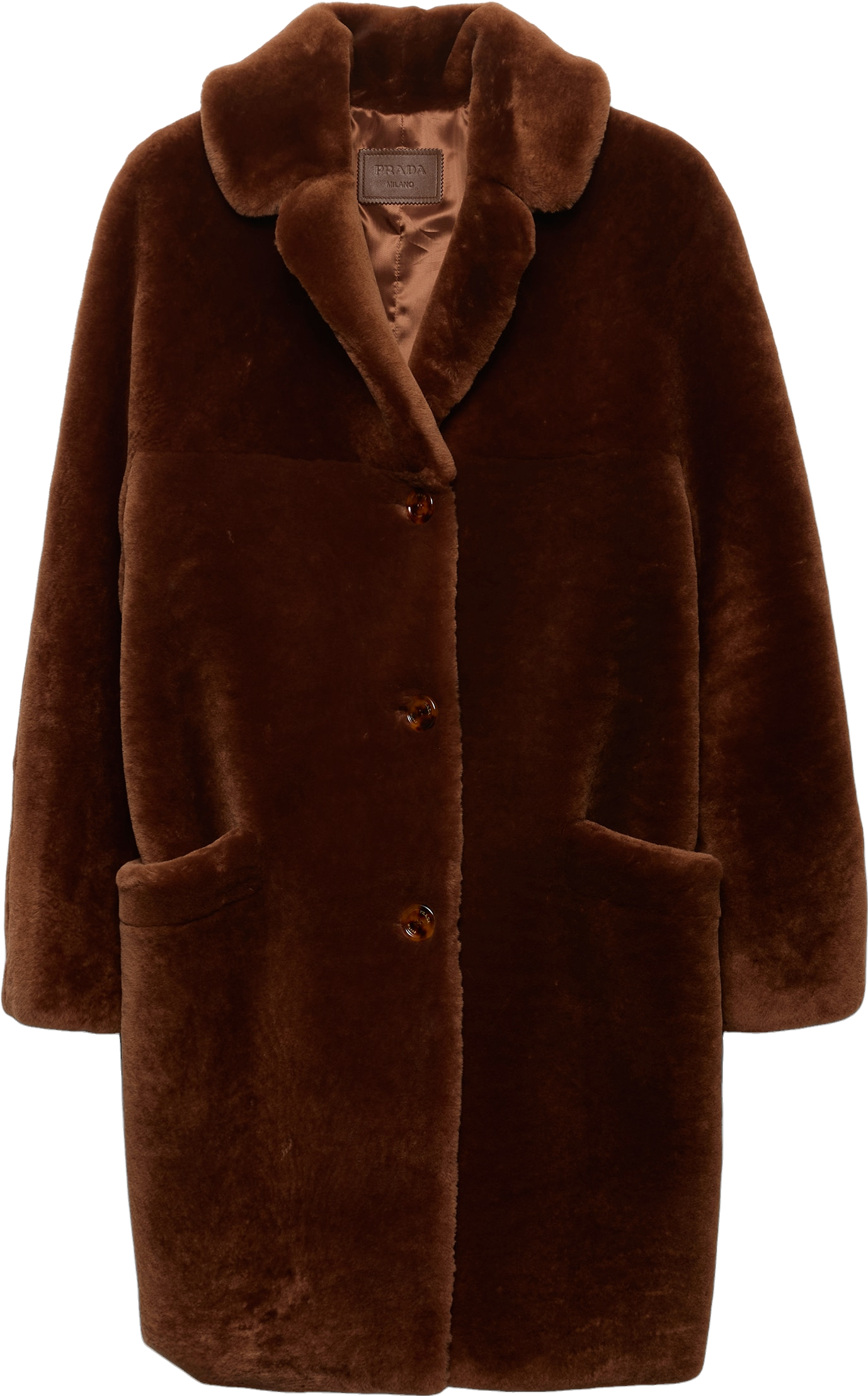 ジャケット・アウター Arichive PRADA SPORT fur long coat brown Prada Shearling Coat - Brown | Editorialist