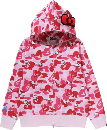 BAPE x HELLO KITTY カモフルジップフーディ A Bathing Ape X Sanrio Hello Kitty Camo Zip Hoodie - Pink