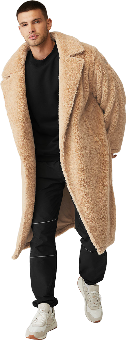 〇ALEXIA STAM〇Oversized Shaggy Jacket Alo Yoga Oversized Sherpa Trench Jacket - Camel | Editorialist