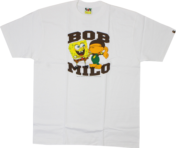 A Bathing Ape X Spongebob Milo Bob Tee Shirt - White | Editorialist