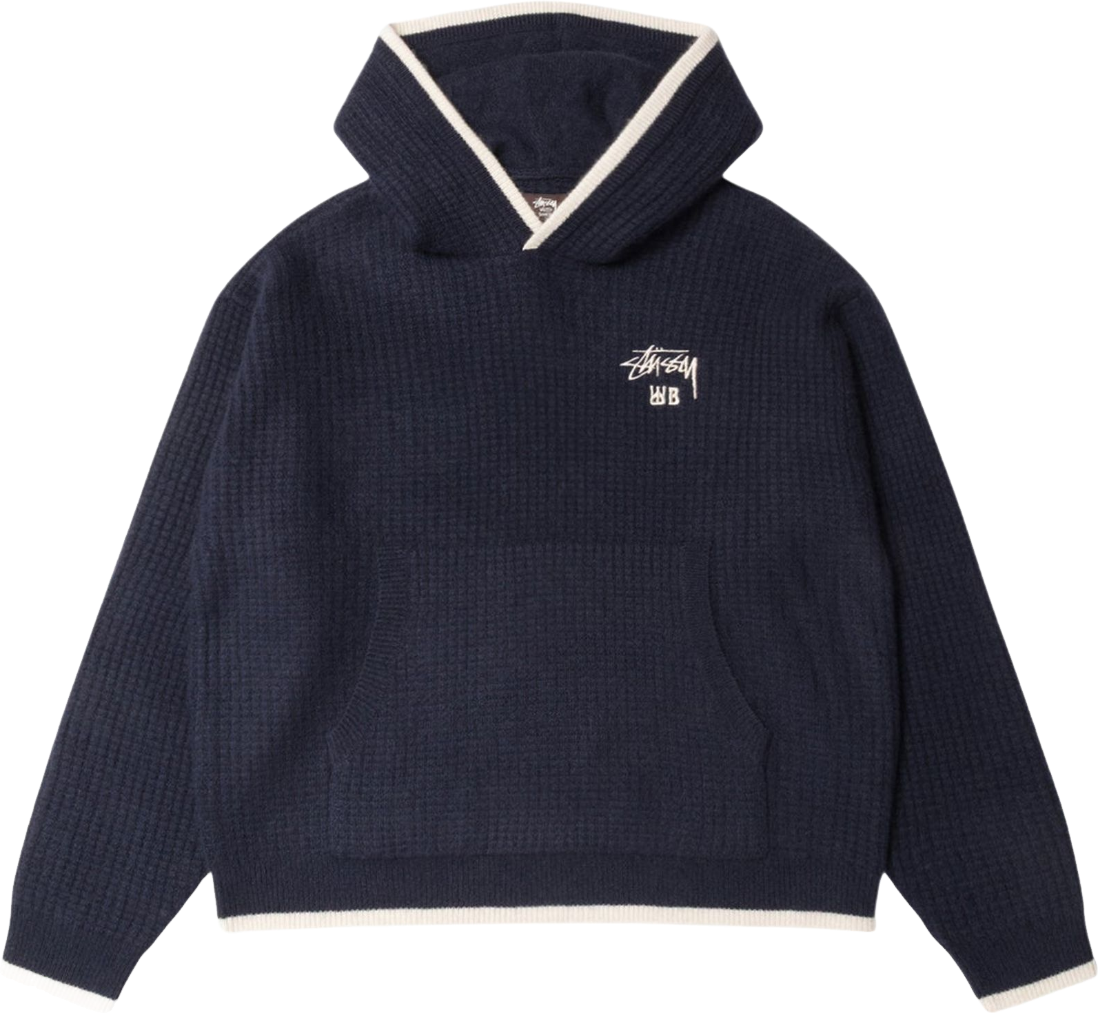 StüSsy X Wales Bonner Cashmere Hoodie - Blue | Editorialist