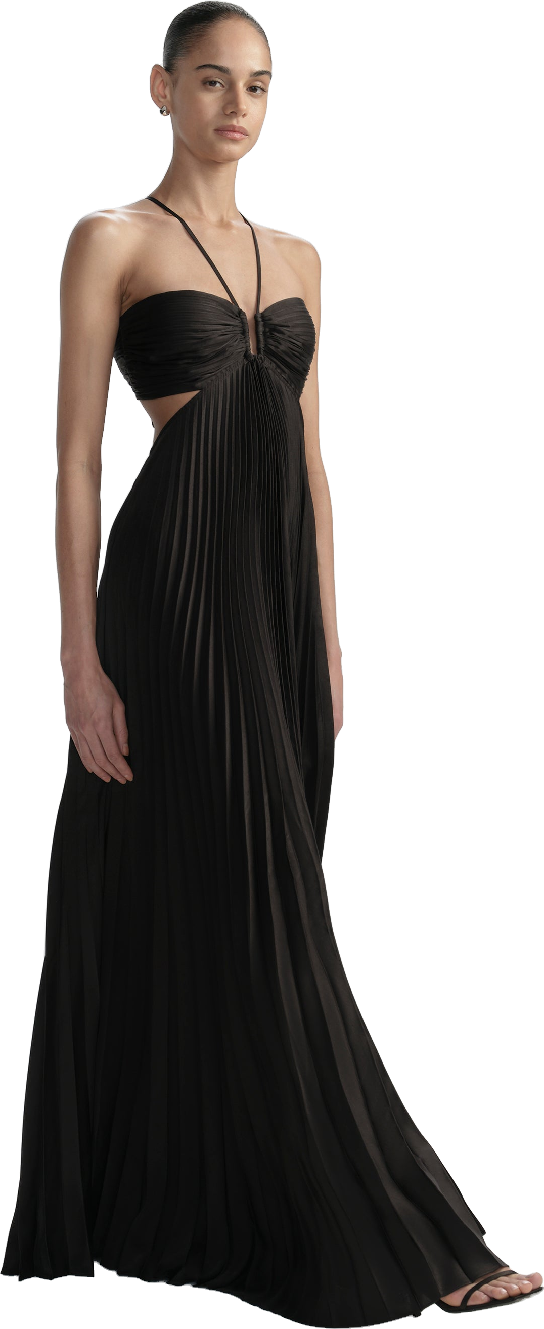 A.L.C. Moira Satin Maxi Dress - Black | Editorialist