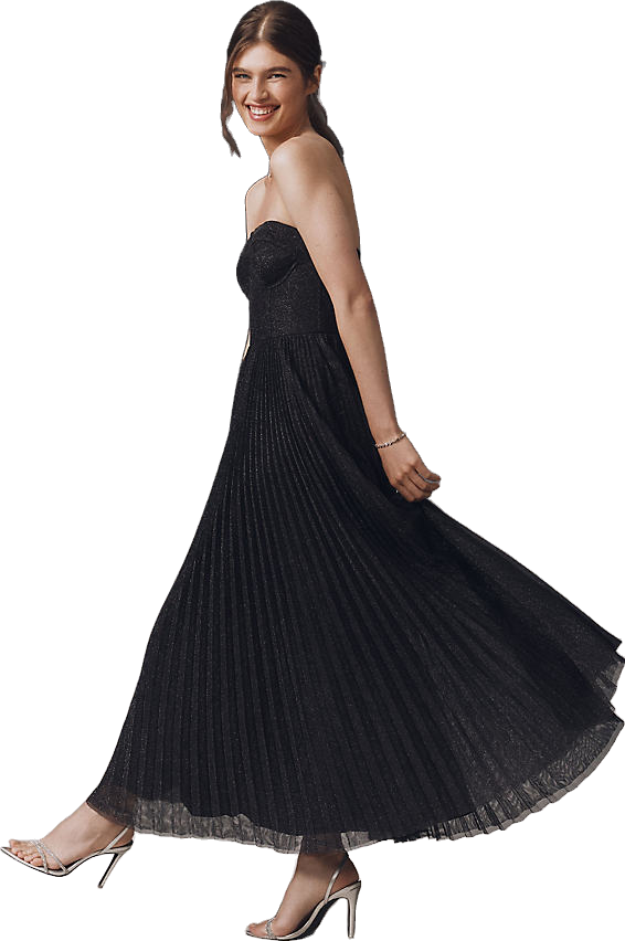 sachin and babi light blue dress Pleated Strapless A-Line Maxi Dress main image 0