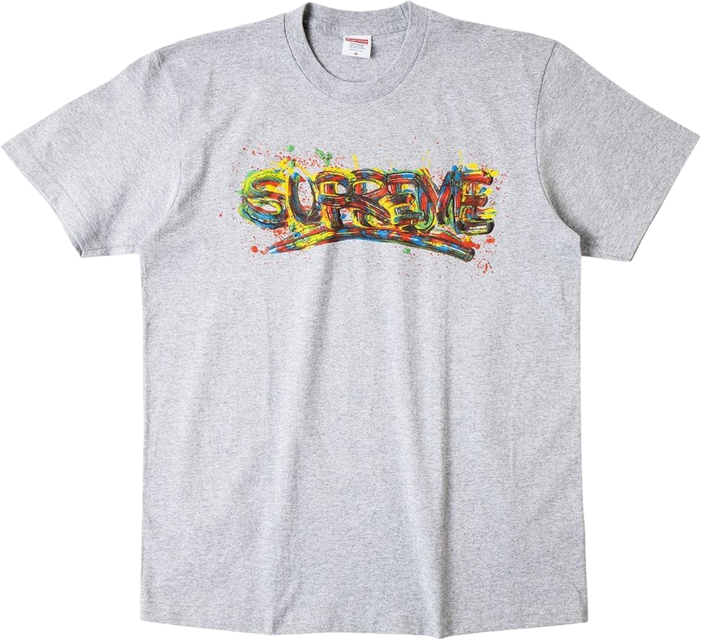 Supreme Paint Logo T-Shirt - Grey | Editorialist