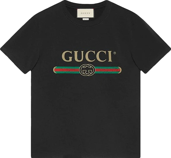 Gucci Logo Washed Print T-Shirt - Black | Editorialist