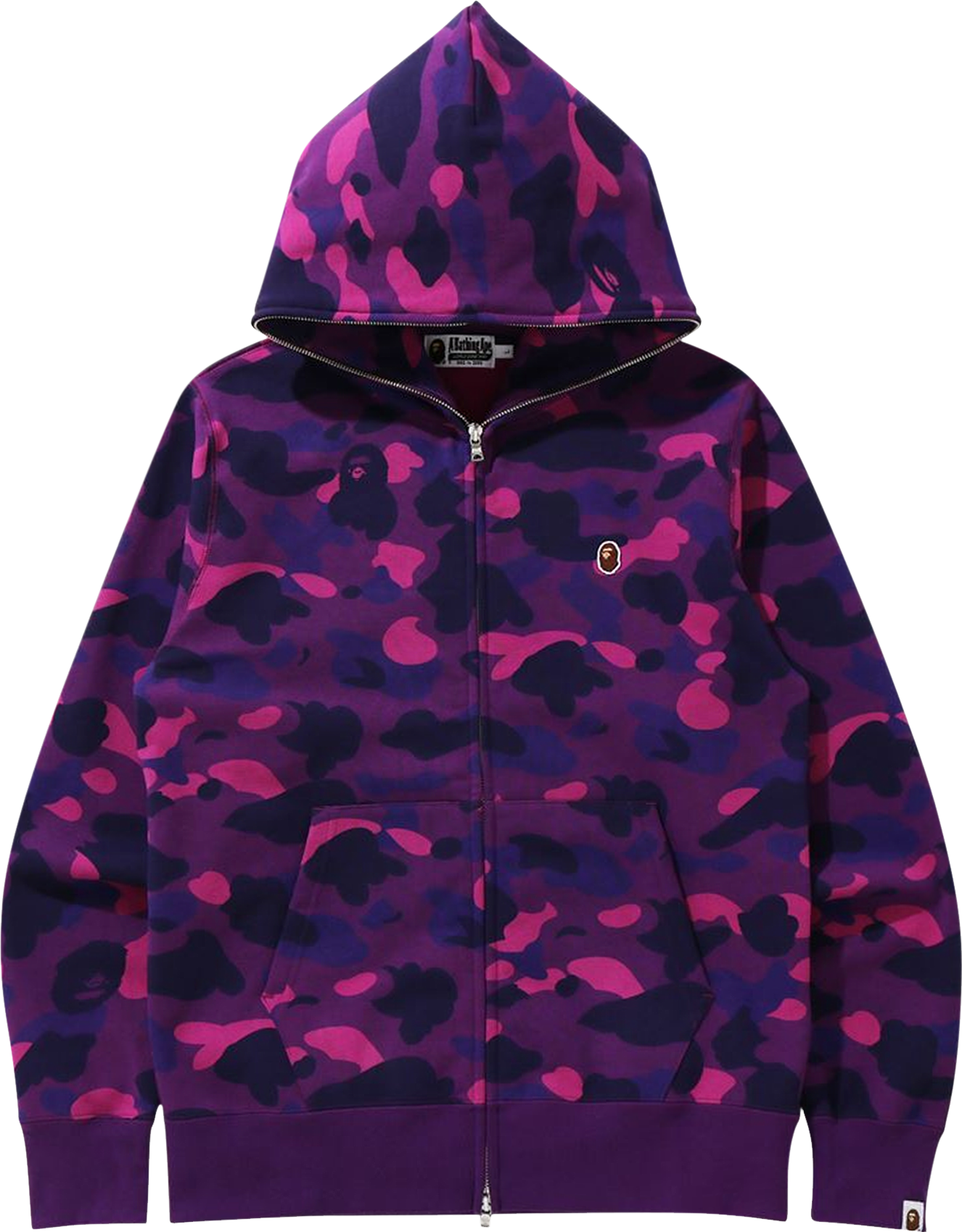 A BATHING APE Color Camo Ape Head Full Zip Hoodie - Purple