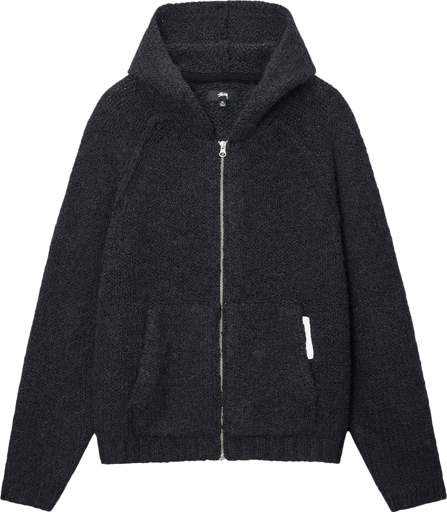 StüSsy Chunky Knit Zip Hoodie - Cream | Editorialist