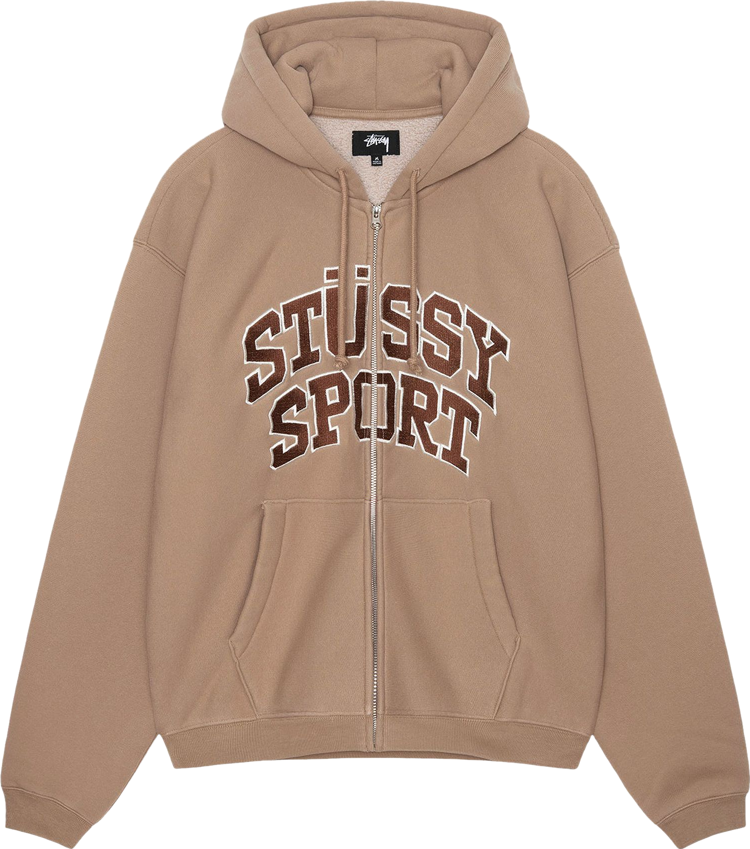 StüSsy Block Sport Zip Hoodie - Grey | Editorialist