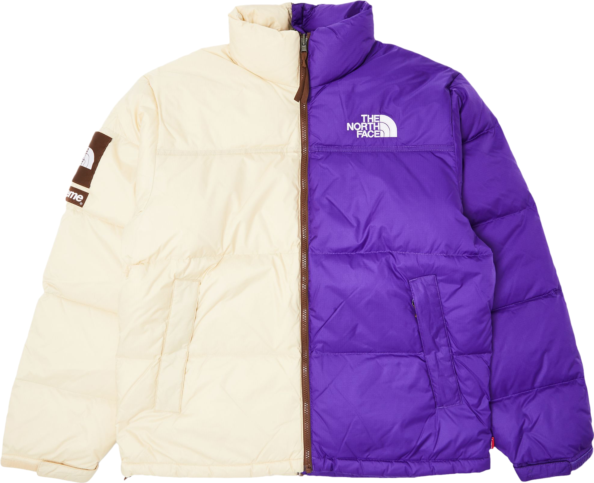 Supreme X The North Face Split Nuptse Jacket - Tan | Editorialist