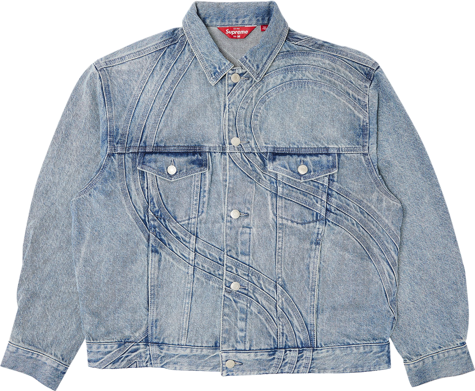 家電 Supreme Inset Logo Denim Trucker Jacket Supreme Inset Logo Denim Trucker Jacket Washed Blue Men's - SS22 - US