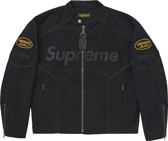 Supreme Vanson Leathers Cordura Cotton Jacket - Black | Editorialist