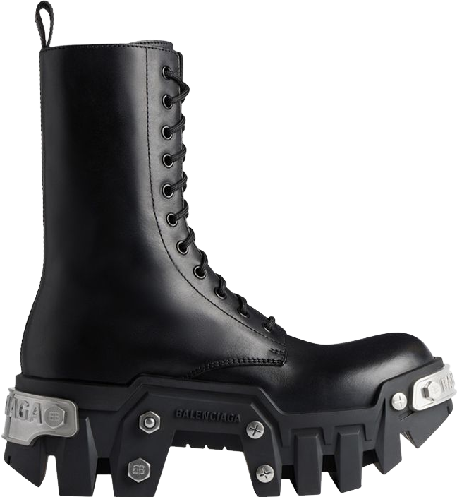 Balenciaga Bulldozer Leather Boots - Black | Editorialist