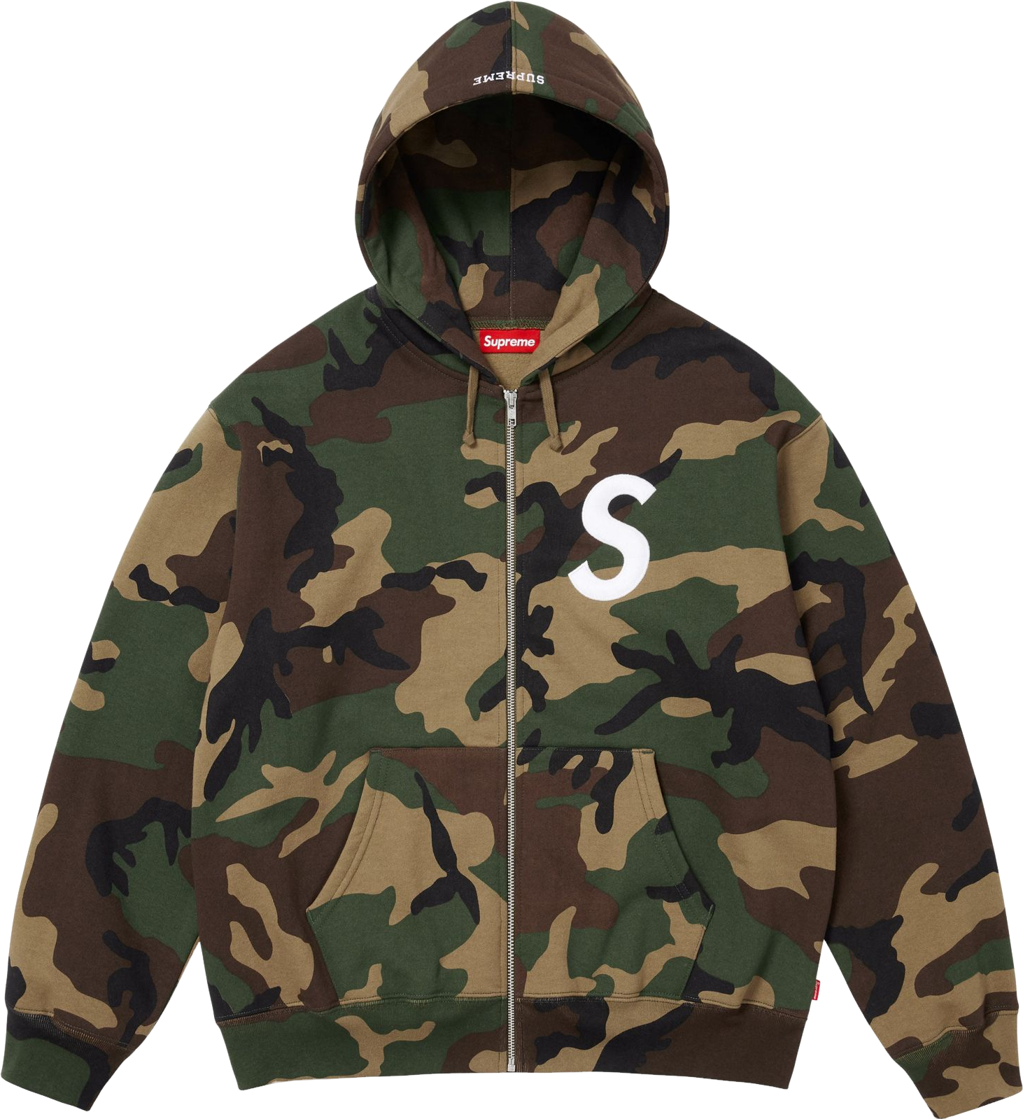 Supreme S Logo Zip Up Hooded Sweatshirt - Green | Editorialist
