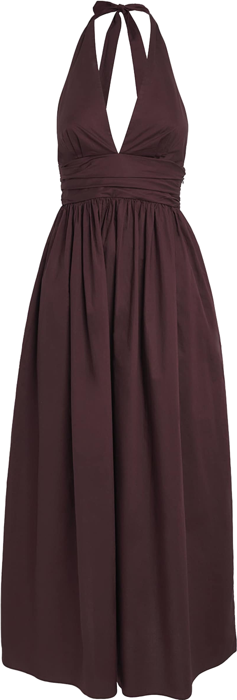 Matteau Cotton Plunge Halter Maxi Dress - Purple | Editorialist