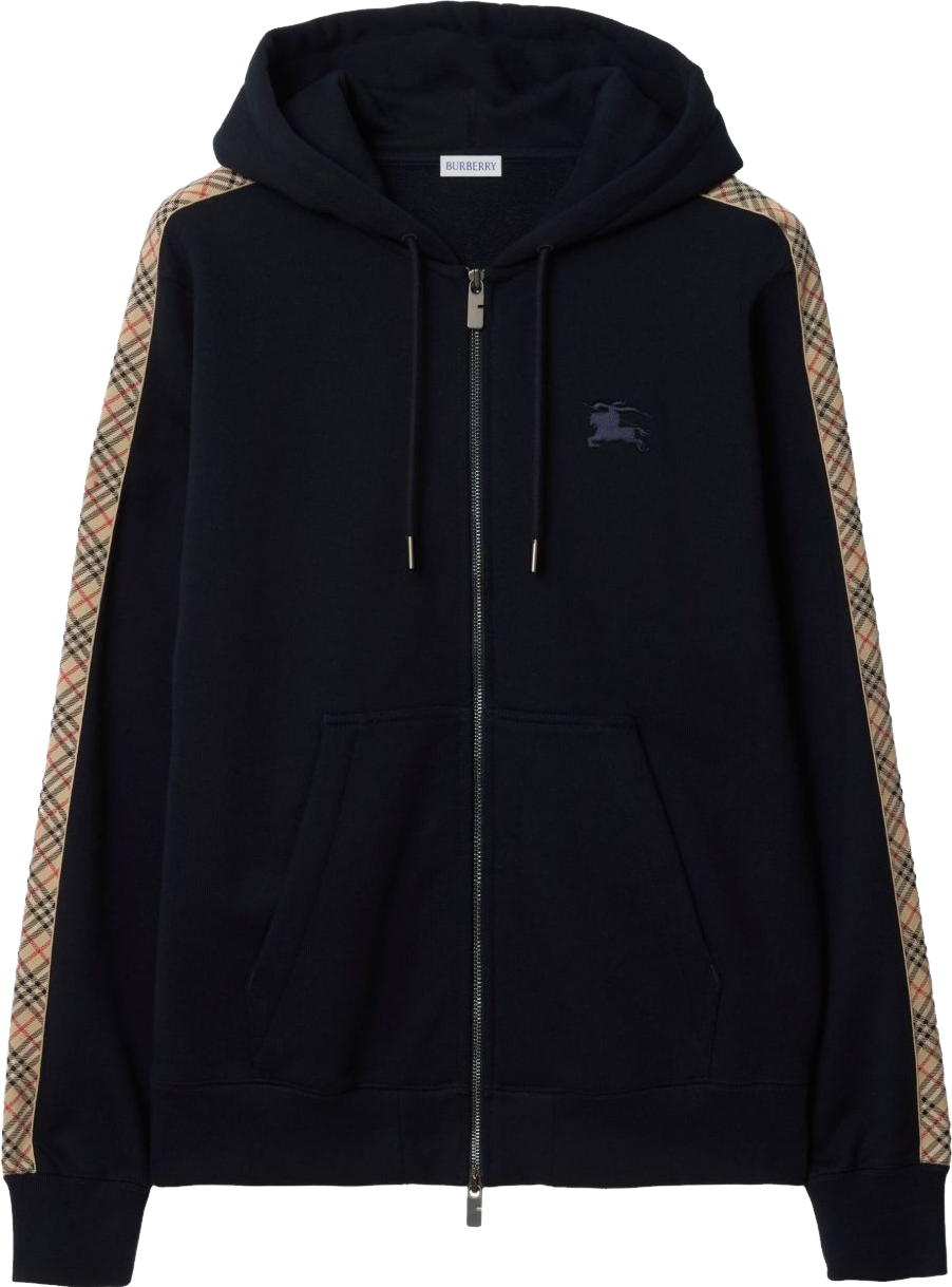 BURBERRY クマ刺繍 ブラックセットアップ　スウェット　100 3Y Burberry Check Trim Cotton Zip Hoodie - Black | Editorialist