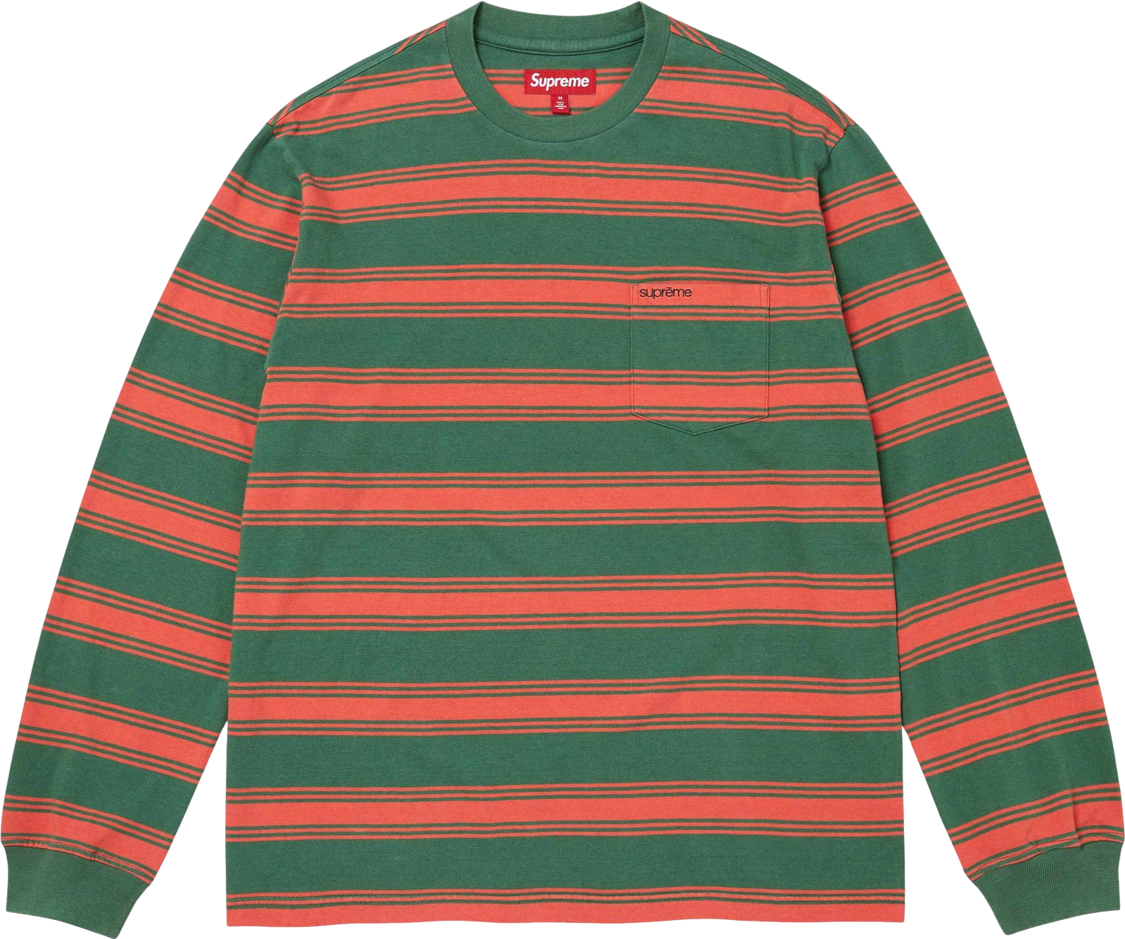 Supreme Stripe Pocket Long-Sleeve Top - Pink | Editorialist