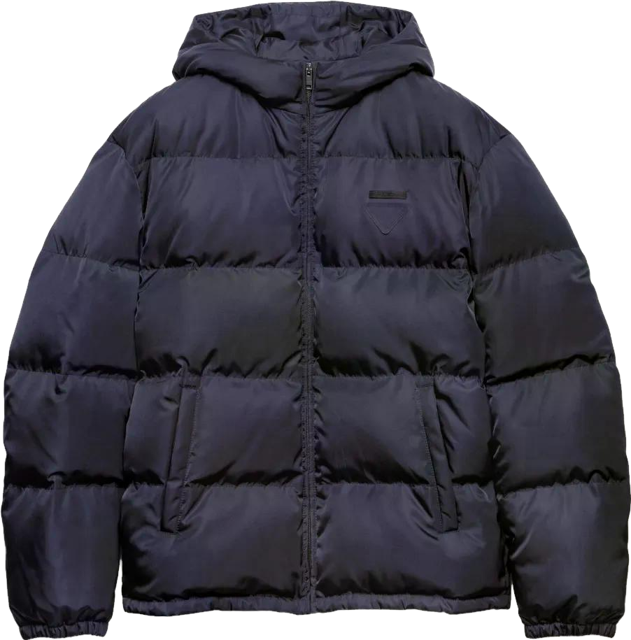 Prada Hooded Padded Jacket - Blue | Editorialist